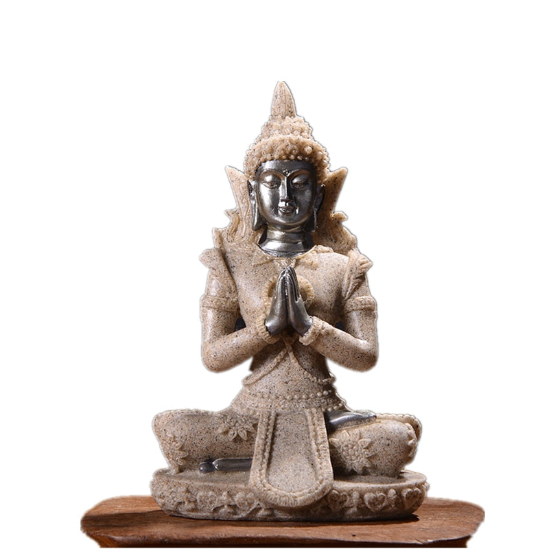 Natural Sandstone Buddha Miniature Statue