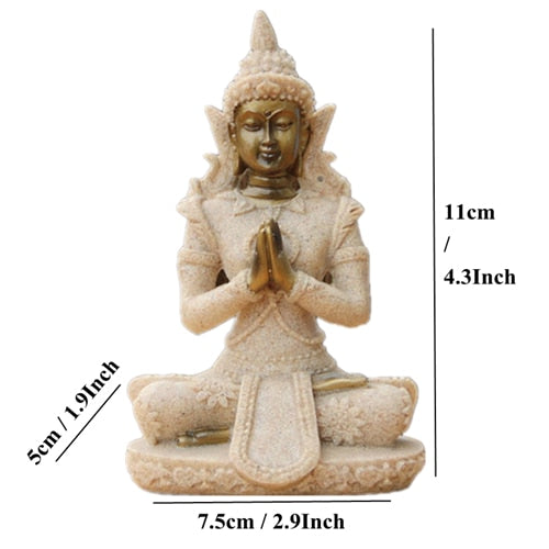 Natural Sandstone Buddha Miniature Statue