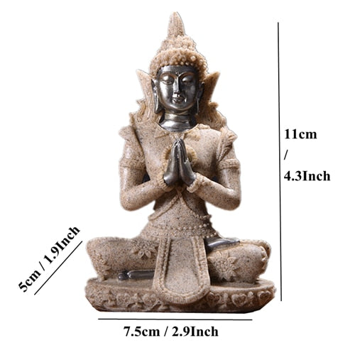 Natural Sandstone Buddha Miniature Statue