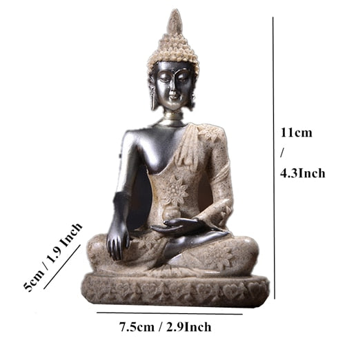 Natural Sandstone Buddha Miniature Statue