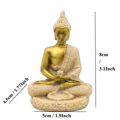 Natural Sandstone Buddha Miniature Statue