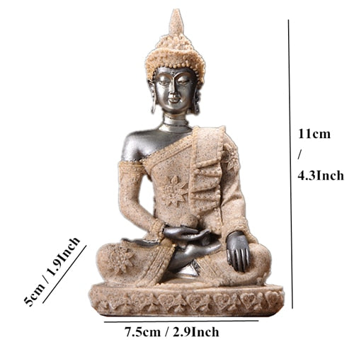 Natural Sandstone Buddha Miniature Statue