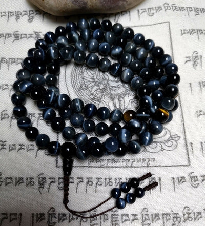 Genuine Blue Tiger Eye 108 Mala