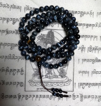 Genuine Blue Tiger Eye 108 Mala