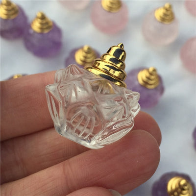 Crystal Lotus Essential Oil Bottle Pendant