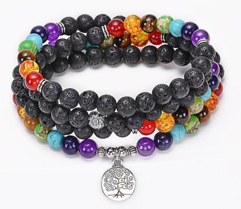 7 Treasure Lava Stone Mala