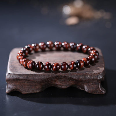 ROXY 3 Natural Red Tiger Eye Beads Bracelet Bracelet