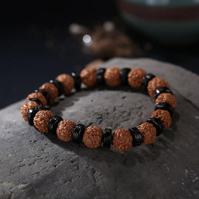 ROXY Six True Words Natural Coconut Shell and Rudraksha Bracelet Bracelet