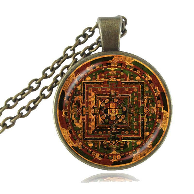Sacred Geometry Sri Yantra Pendant Necklaces Style 2 Bronze / 45cm Necklace