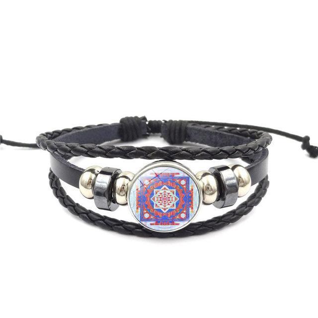 Sacred Sri Yantra Multilayer Leather Bracelet style12 Bracelet