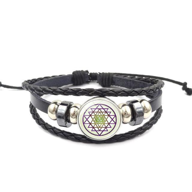 Sacred Sri Yantra Multilayer Leather Bracelet style3 Bracelet