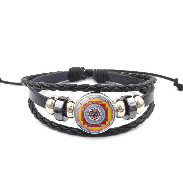 Sacred Sri Yantra Multilayer Leather Bracelet style7 Bracelet
