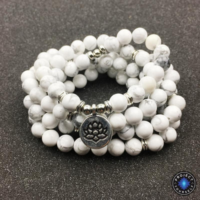 Soothing Howlite 108 Mala Wrap Bracelet Mala