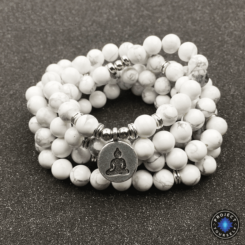 Soothing Howlite 108 Mala Wrap Bracelet Mala