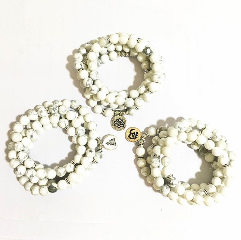 Soothing Howlite 108 Mala Wrap Bracelet Mala