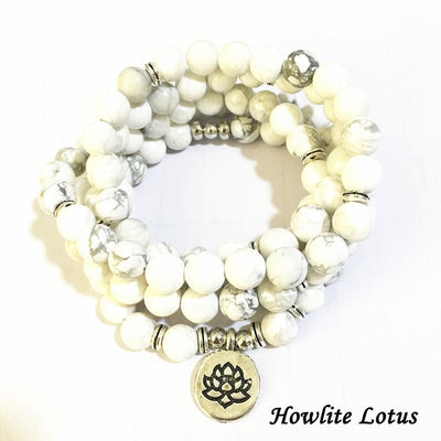 Soothing Howlite 108 Mala Wrap Bracelet Mala