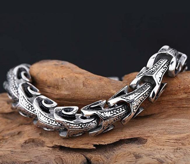 Stainless Steel Dragon Hide Bracelet Bracelet