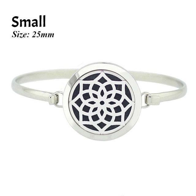 Stainless Steel Essential Oil Aromatherapy Bangle Mandala Small Bracelet