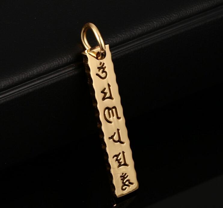 Stainless Steel Mantra Pendant Necklace Necklace
