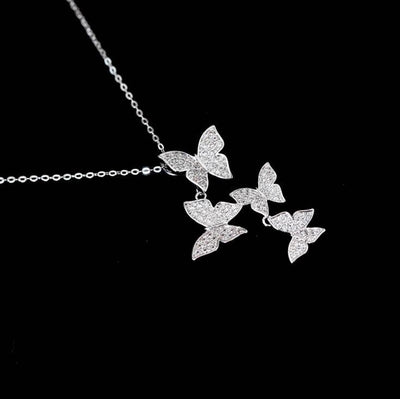 Sterling Silver Butterfly Kaleidoscope Necklace Necklace