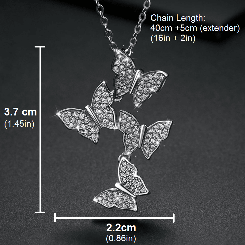 Sterling Silver Butterfly Kaleidoscope Necklace Necklace