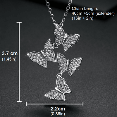 Sterling Silver Butterfly Kaleidoscope Necklace Necklace