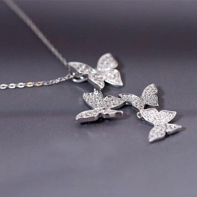 Sterling Silver Butterfly Kaleidoscope Necklace Necklace