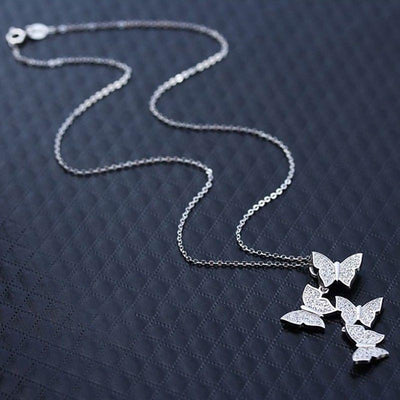 Sterling Silver Butterfly Kaleidoscope Necklace Necklace