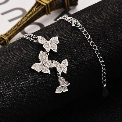 Sterling Silver Butterfly Kaleidoscope Necklace Necklace