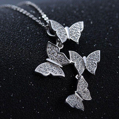 Sterling Silver Butterfly Kaleidoscope Necklace Necklace