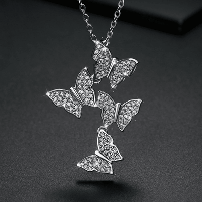 Sterling Silver Butterfly Kaleidoscope Necklace Necklace