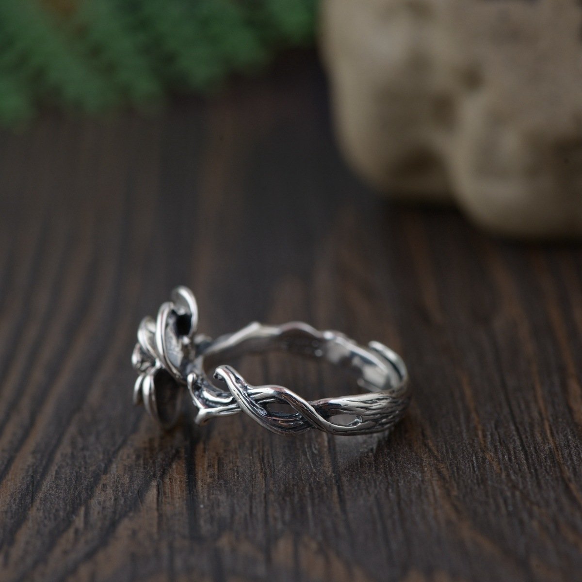 Sterling Silver Vintage Rose Ring Rings