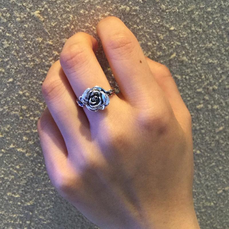 Sterling Silver Vintage Rose Ring Rings