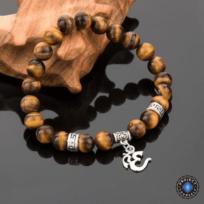 Tiger Eye Stone Om Bracelet Bracelet