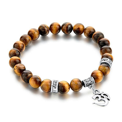 Tiger Eye Stone Om Bracelet Tiger Eye Bracelet