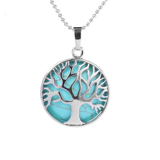 Tree Of Life Healing Stone Openwork Necklace Turquoise Necklace