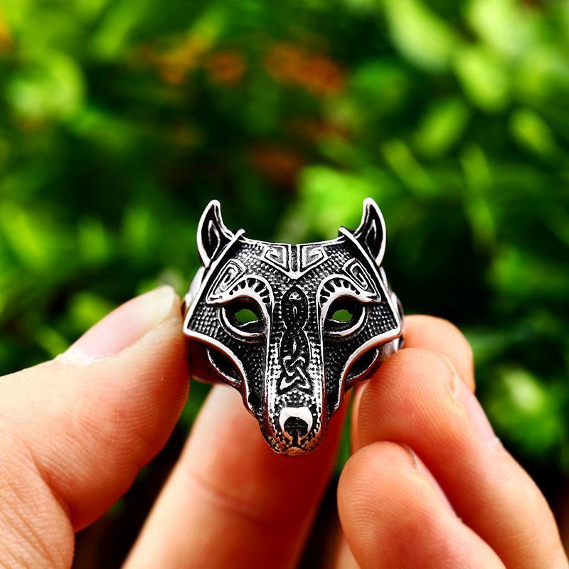 Viking Wolf Stainless Steel Ring Rings