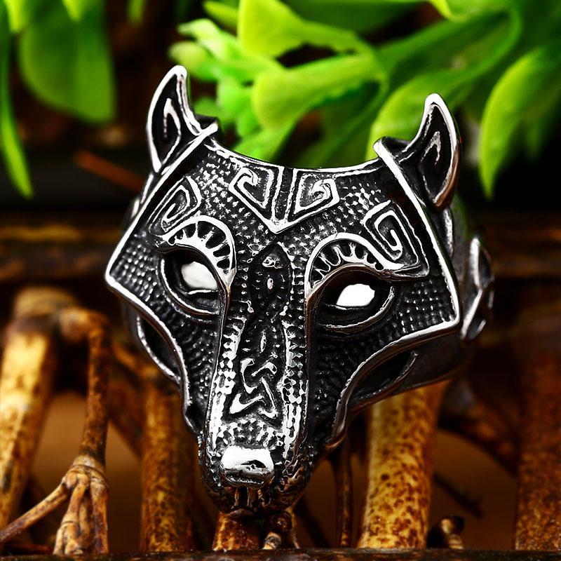 Viking Wolf Stainless Steel Ring Rings