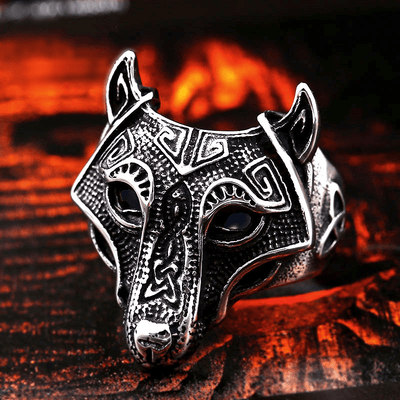 Viking Wolf Stainless Steel Ring Rings