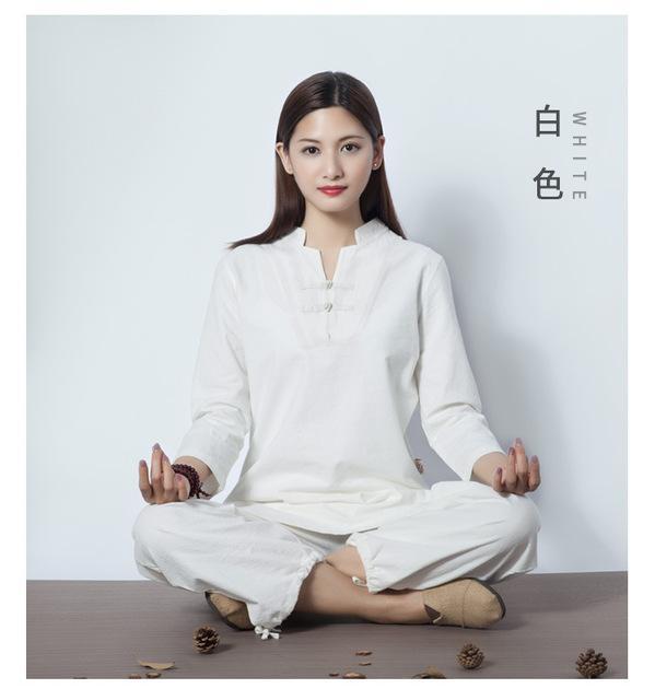 Womens Cotton Meditation 2-Piece Set White / S Clothing